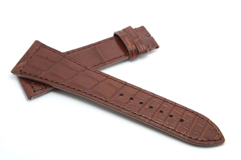 Brown Crocodile leather strap - custom made - Click Image to Close